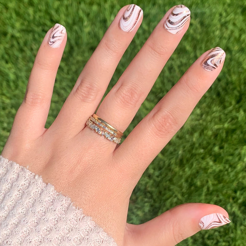 picture of Marble Swirls | Squoval | Extra Short