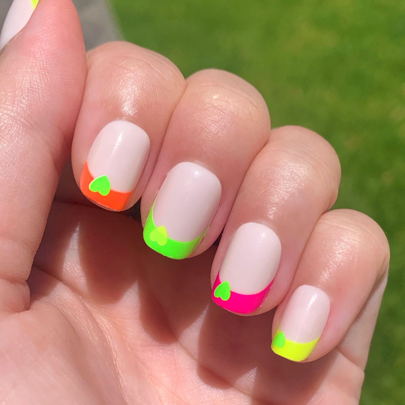 picture of Neon Heart French | Squoval | Extra Short