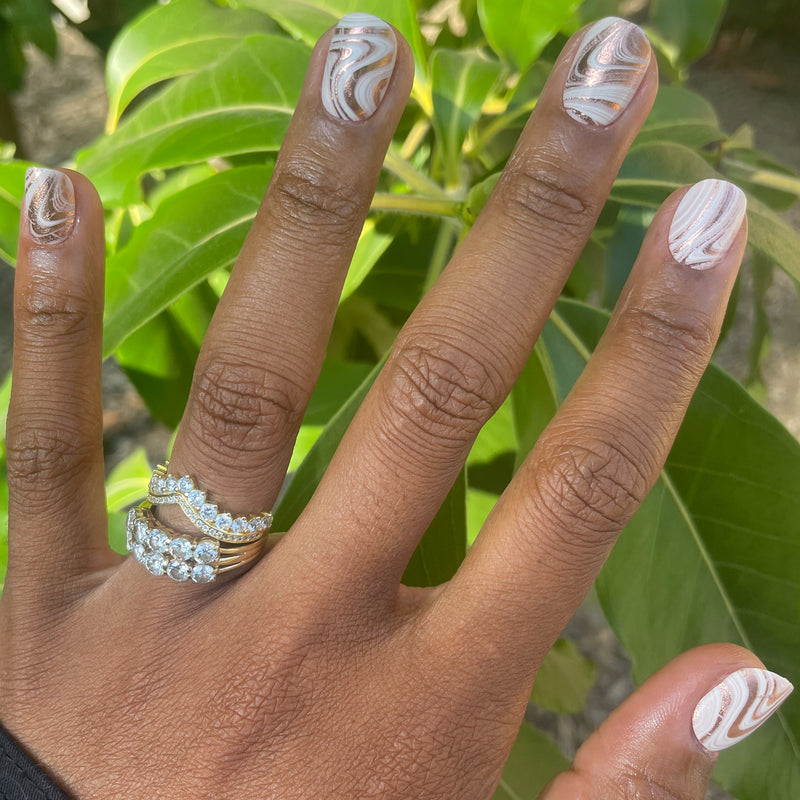 picture of Marble Swirls | Squoval | Extra Short