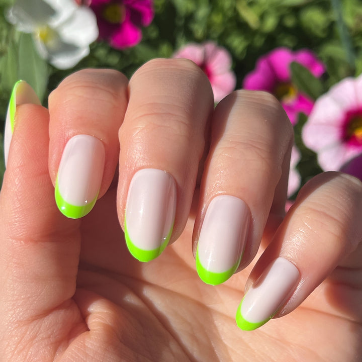 picture of Neon Lime French | Oval | Medium