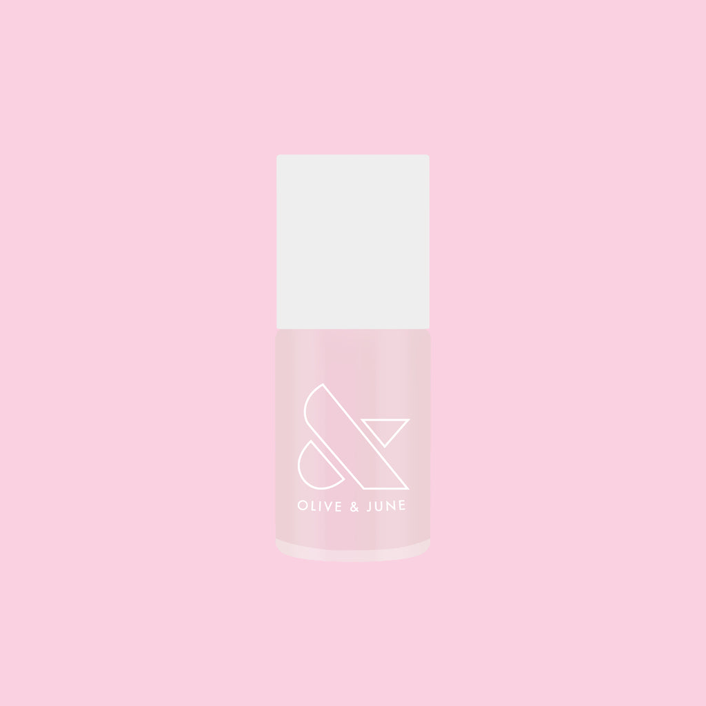Olive and June Pink Capiz nail polish bottle in soft milky pink shade for a long-lasting mani or pedicure