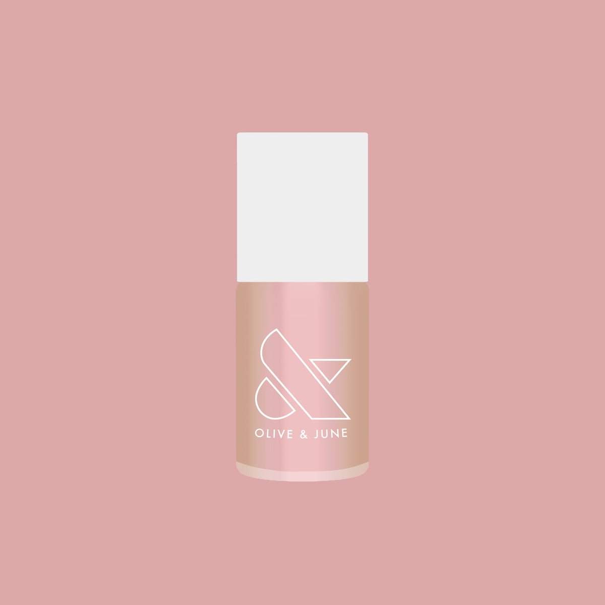 Olive and June Sandy Scallop gel polish bottle showing a creamy milky golden iridescent quick dry polish