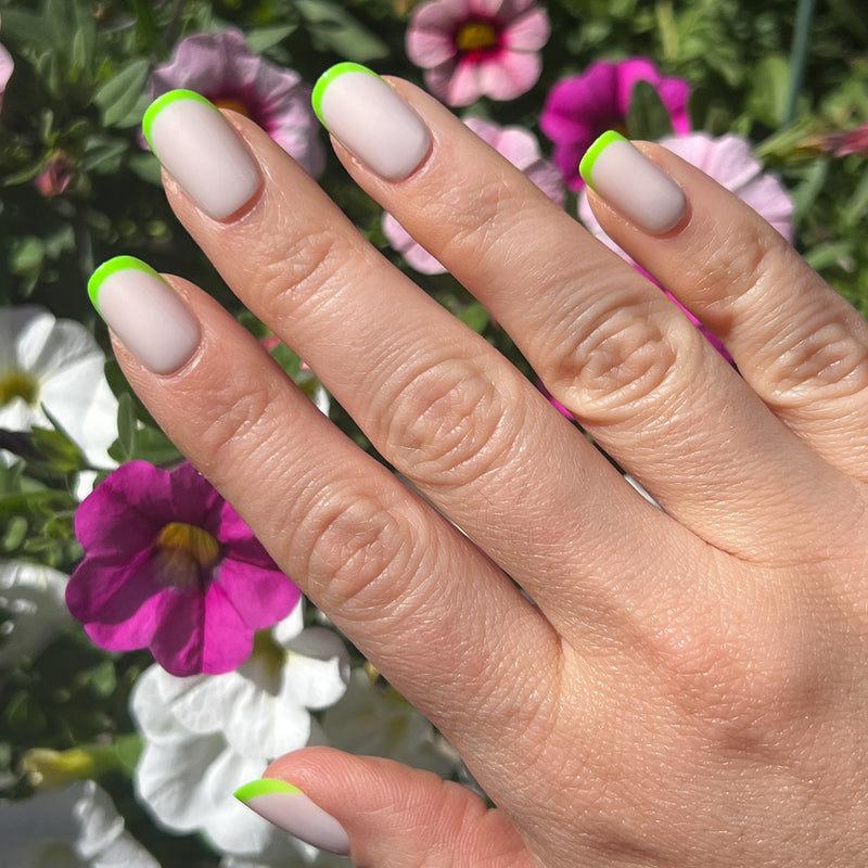 picture of Neon Lime French | Squoval | Short