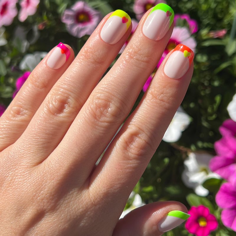 picture of Neon Heart French | Squoval | Extra Short