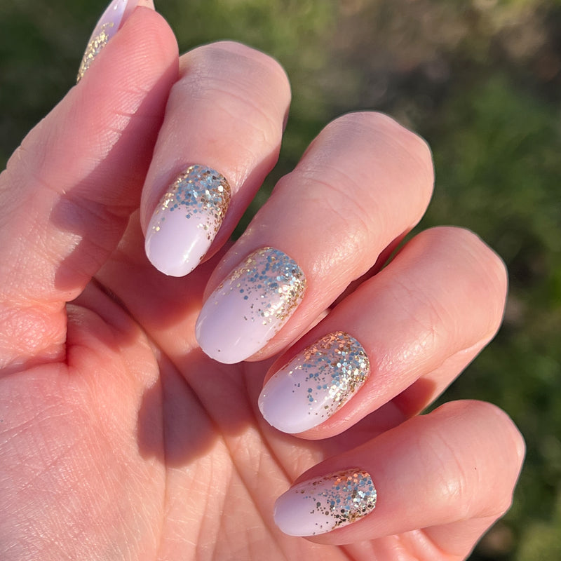 picture of Half Moon Glitter Gradient | Round | Short