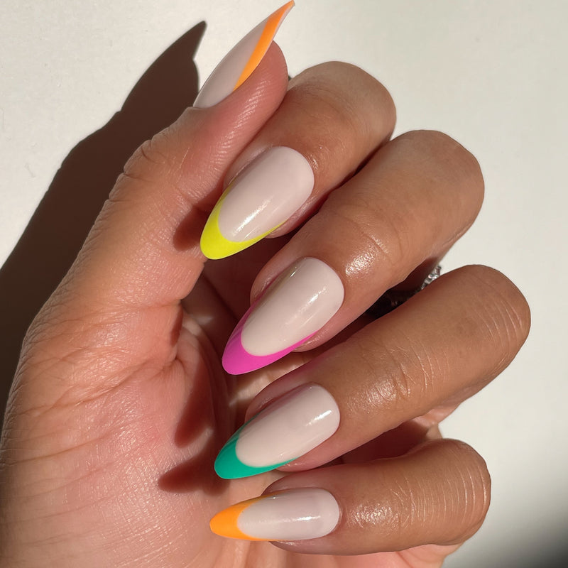 picture of Neon Rainbow French | Long | Almond