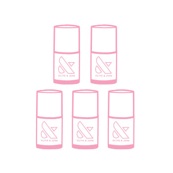 Create Your Own Ombré with five bottles of Olive and June nail polish for custom mani or gel polish looks