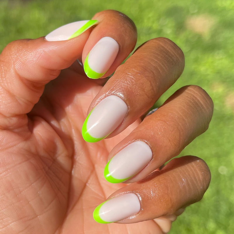 picture of Neon Lime French | Oval | Medium