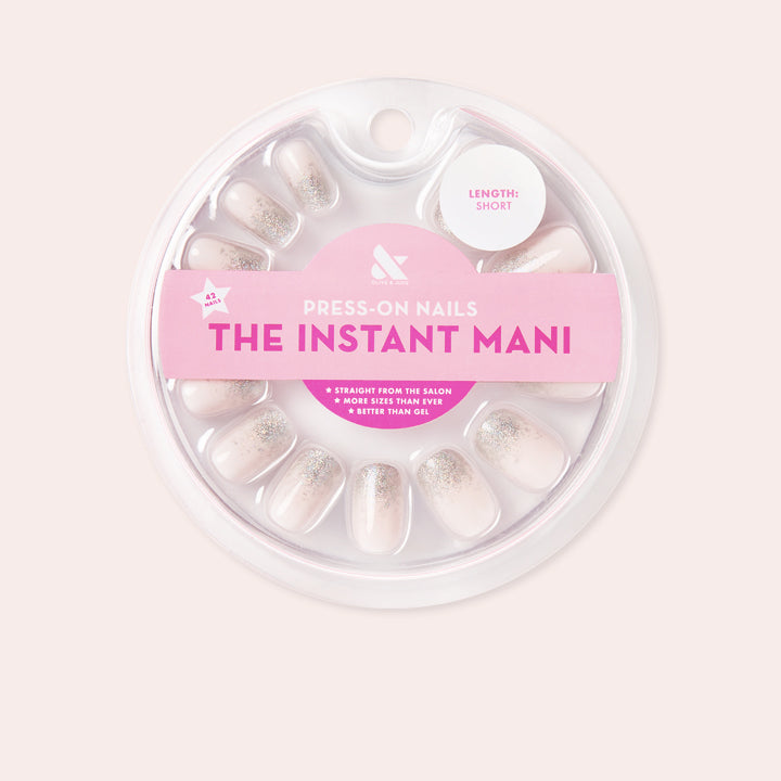 Exclamation Point Glitter Gradient Press-Ons | Squoval | Short 