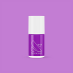 Grape Soda nail polish bottle in bright neon purple with Olive and June logo on solid purple background