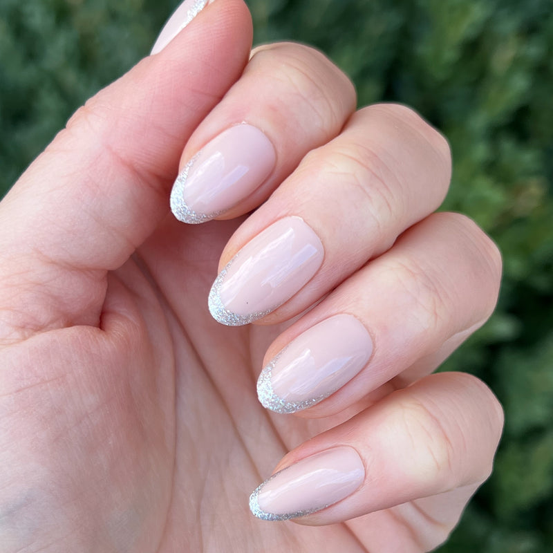 picture of Exclamation Point Glitter French Press-Ons | Oval | Medium