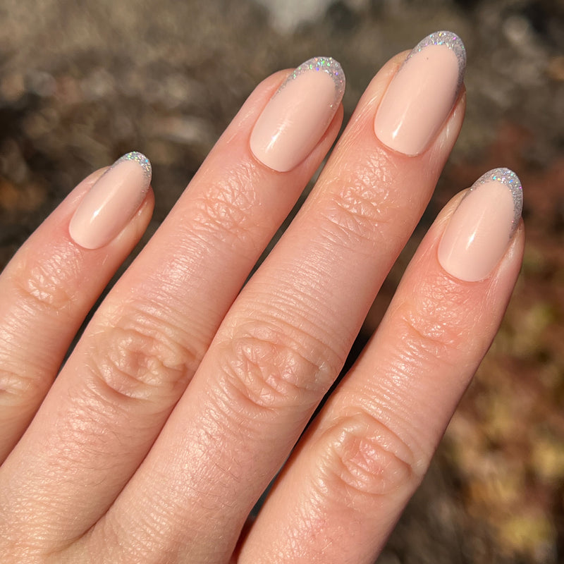 picture of Exclamation Point Glitter French Press-Ons | Oval | Medium