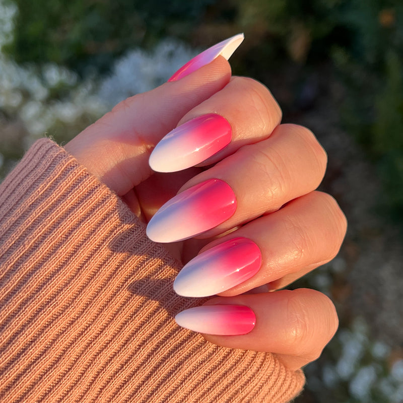 picture of Hot Strawberry Gradient - Press-On | Long | Almond