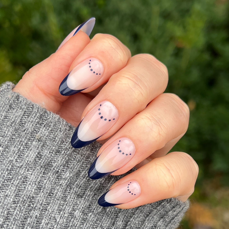 picture of Dotted French - Press-On | Long | Almond