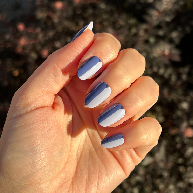 picture of Colorblock Triangle - Press-On | Medium | Oval