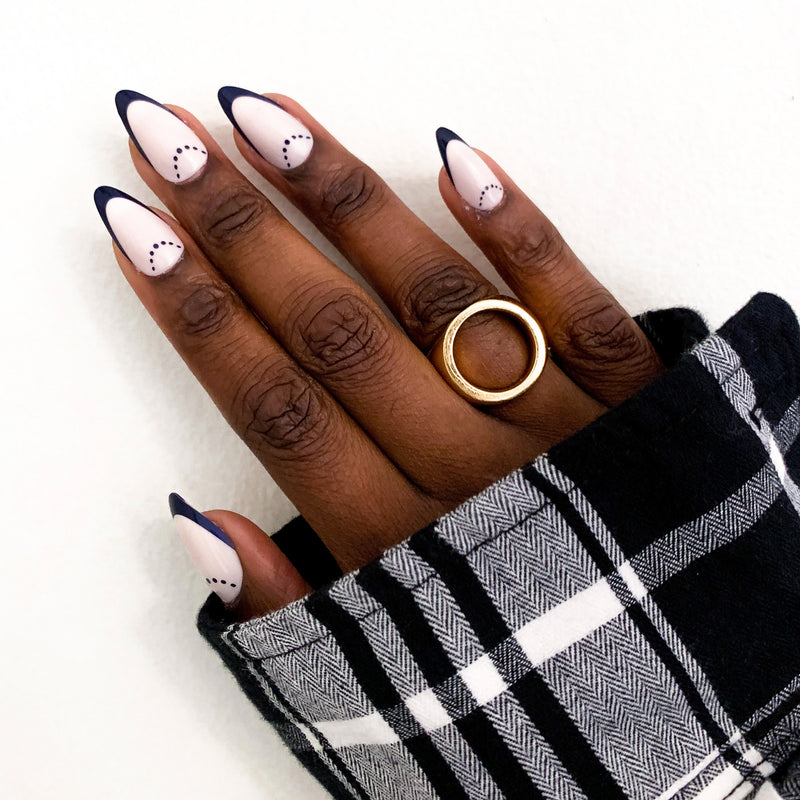 picture of Dotted French - Press-On | Long | Almond