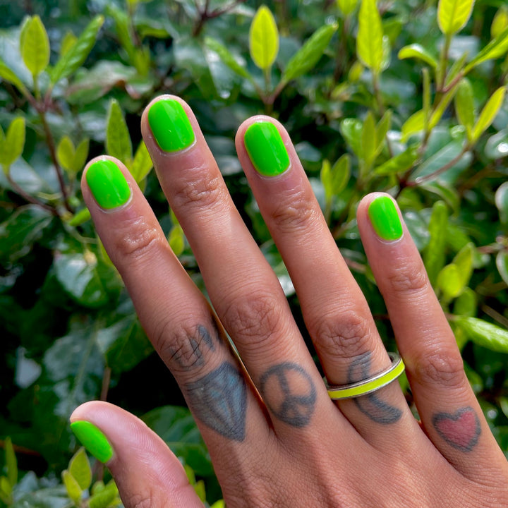Gaze! Neon Green Nail Polish. Quick Dry. Gel Effect. Nontoxic. Vegan, –  ADRIANNE K Clean Beauty