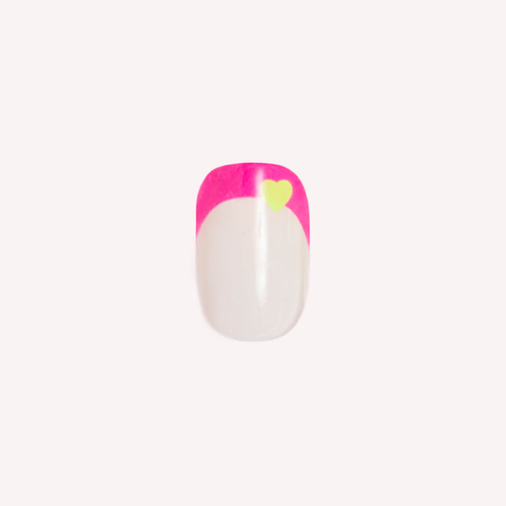 Neon Heart French | Squoval | Extra Short second image