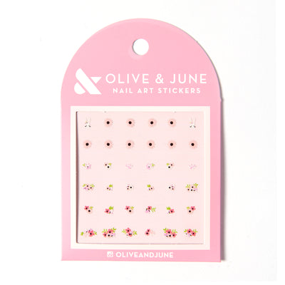 Olive and June Everyday Bouquet nail art stickers with delicate pink and floral designs for mani and manicure decoration Everyday Bouquet  Nail Art Stickers