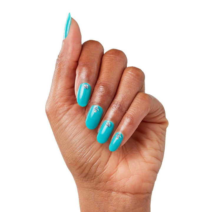 Turquoise waves on a pink beach - Keely's Nails