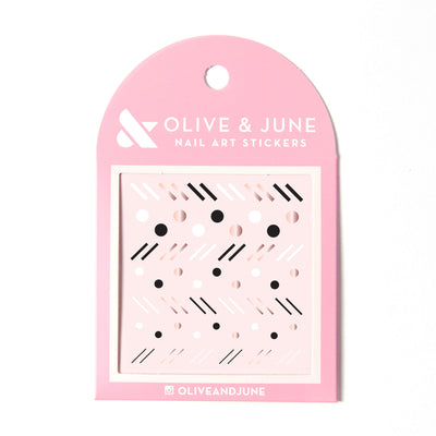 On the Dotted Line nail art stickers with white, black, and rose gold geometric dots and lines for mani designs On the Dotted Line Nail Art Stickers  Nail Art Stickers