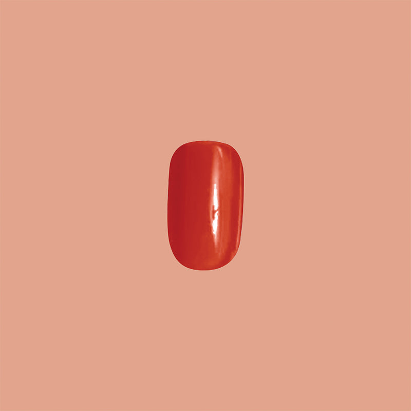 CV - Press-On | Short | Squoval bright cherry red false nail for easy at-home manicure application