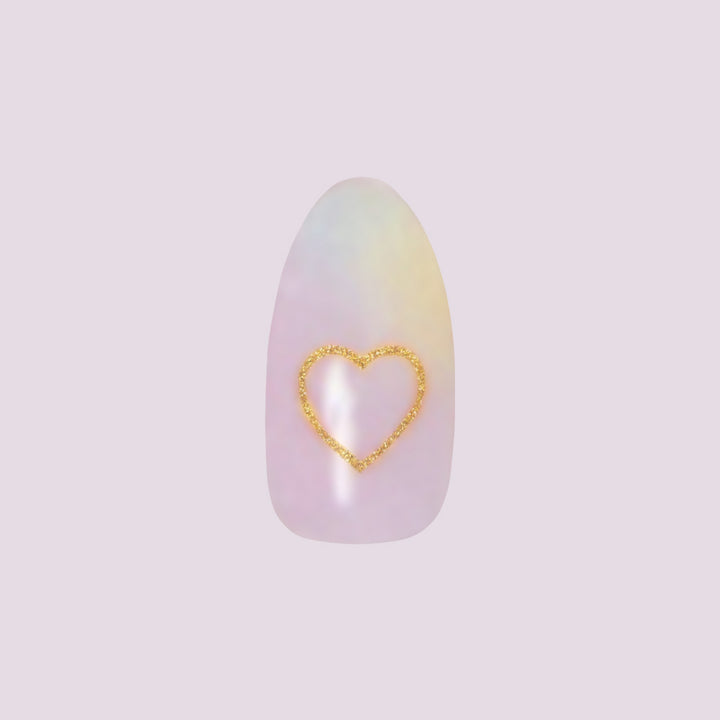 Glitter Heart Ombre | Almond | Medium second image