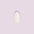 Pastel Rainbow French - Press-On | Medium | Oval nail with narrow pastel tip on milky white base for easy at-home mani