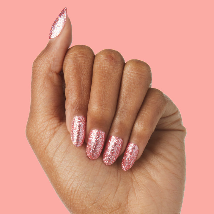 hot pink glitter tip nails