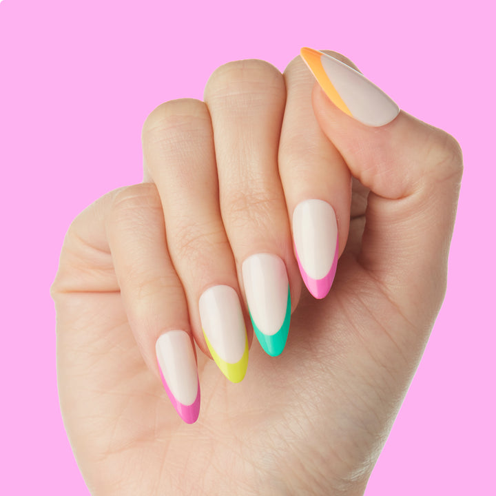 Neon Rainbow French | Long | Almond second image