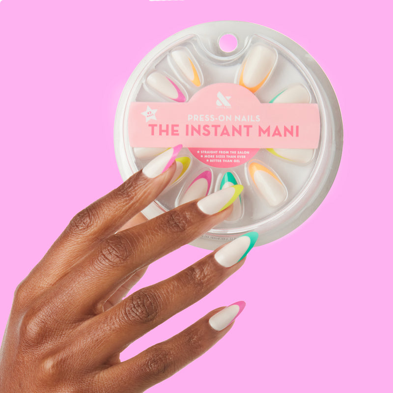 Neon Rainbow French | Long | Almond 