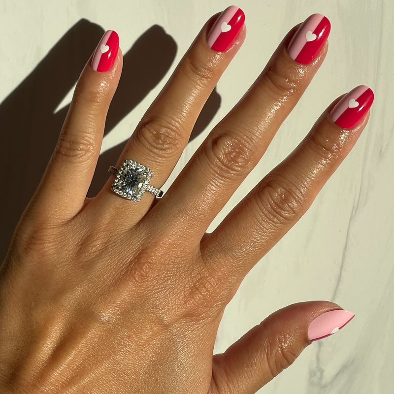 picture of Colorblock Heart - Press-On | Short | Round