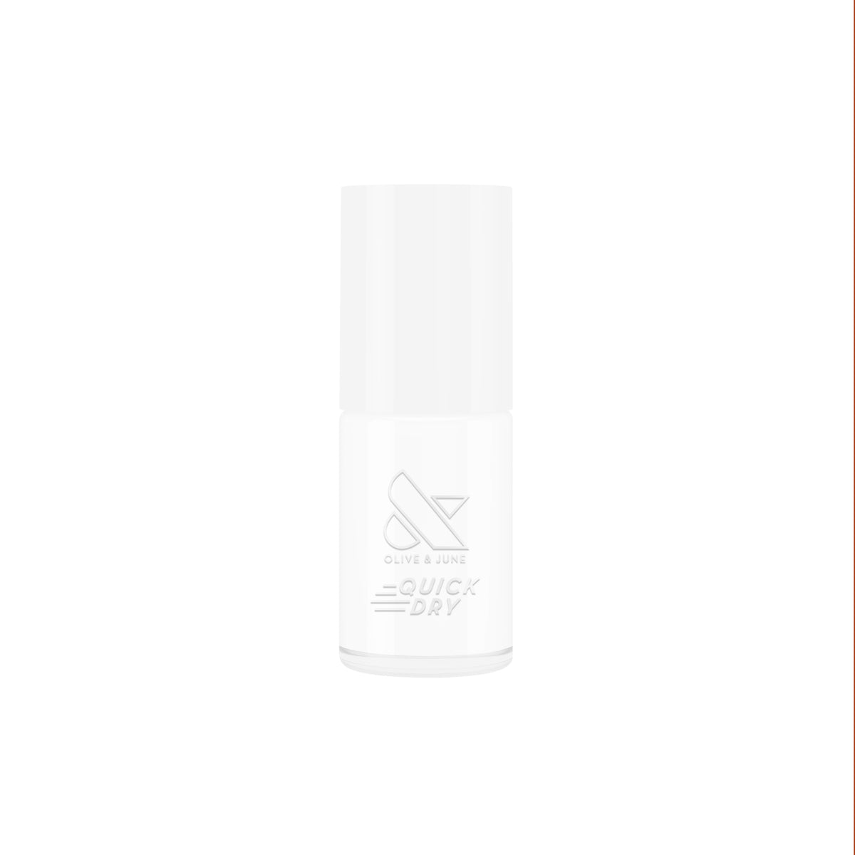 Olive and June Swan quick dry polish bottle in crisp white for fresh at home manis and pedis