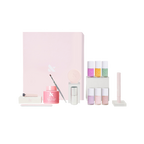 The Mani System nail care set with polish remover, brush, six polish shades, and tools for easy at-home manicures