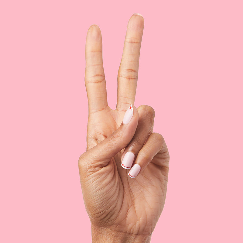 Classic French with CV Heart - Squoval | Extra Short second image