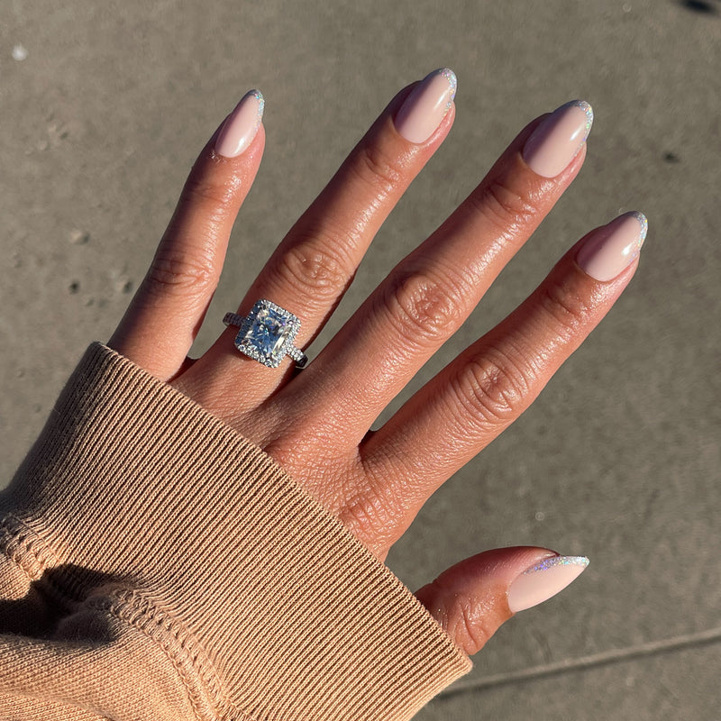 picture of Exclamation Point Glitter French Press-Ons | Oval | Medium