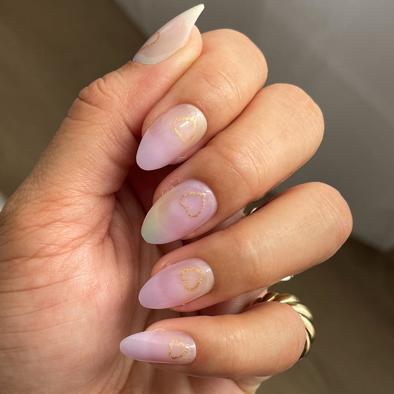 picture of Glitter Heart Ombre | Almond | Medium