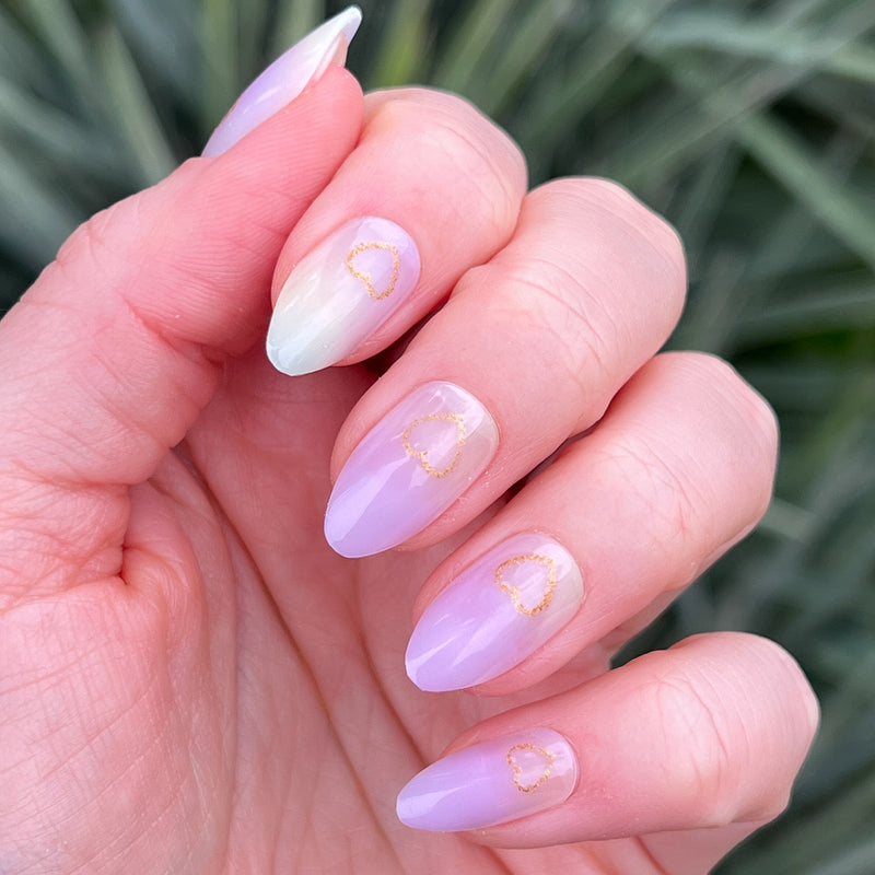 picture of Glitter Heart Ombre | Almond | Medium