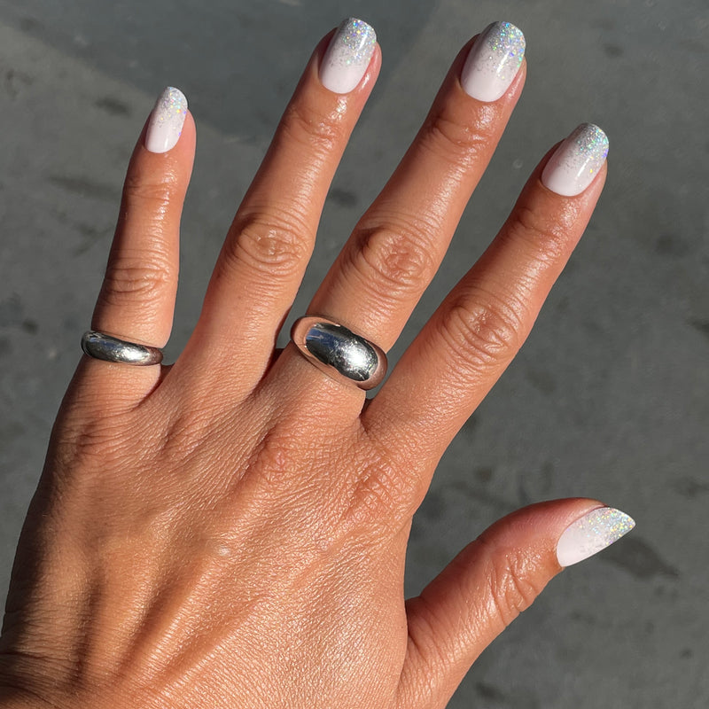 picture of Exclamation Point Glitter Gradient Press-Ons | Squoval | Short