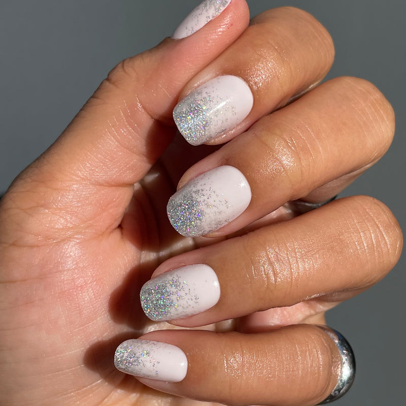 picture of Exclamation Point Glitter Gradient Press-Ons | Squoval | Short