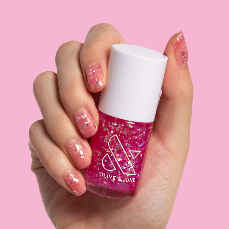 jelly baby polish pink jelly iridescent flake