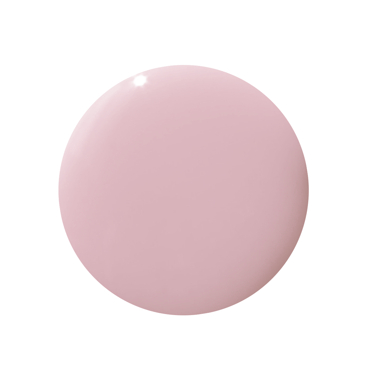 Smooth circle of Potpourri sheer mauve gel polish showing glossy finish for quick dry manicure and pedicure use