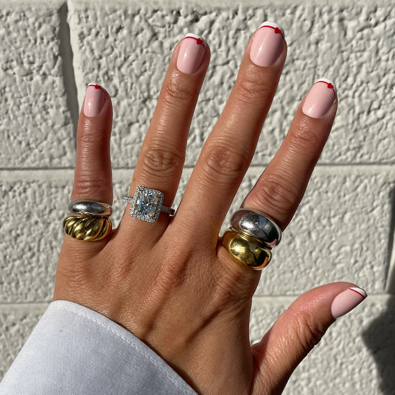 picture of Classic French with CV Heart - Squoval | Extra Short