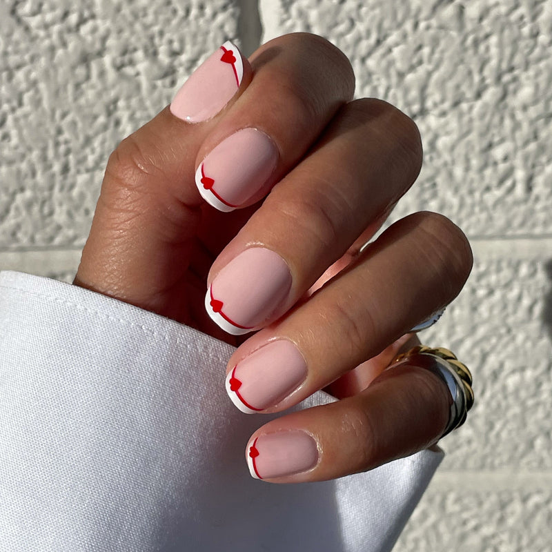 picture of Classic French with CV Heart - Squoval | Extra Short