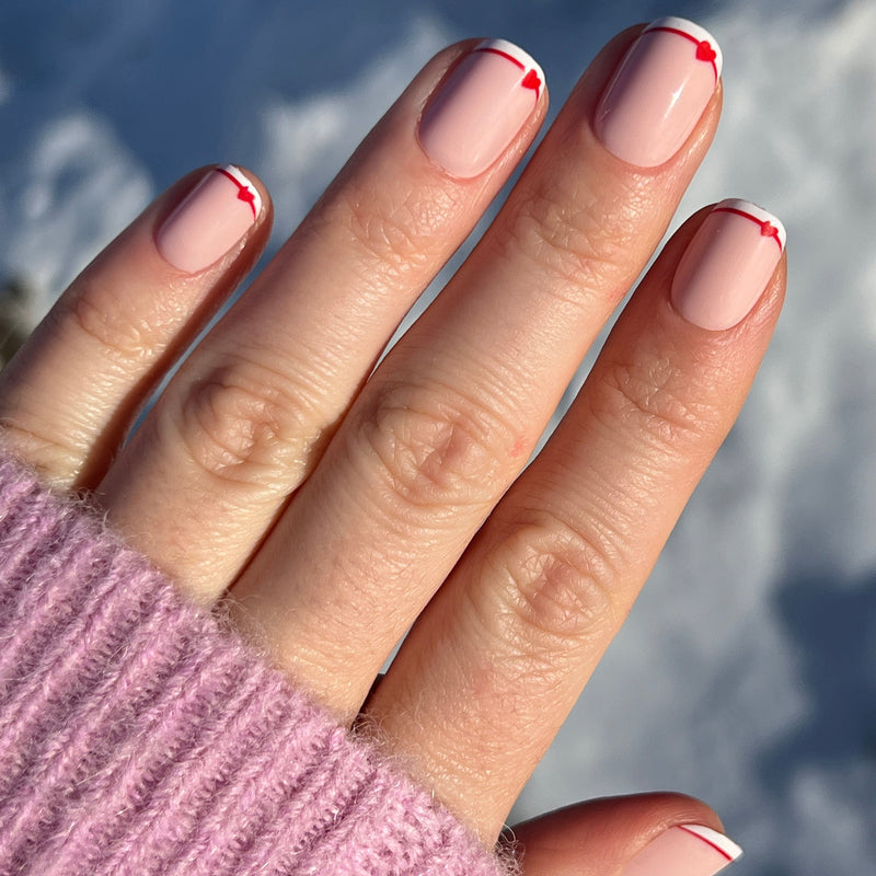 picture of Classic French with CV Heart - Squoval | Extra Short