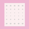 Sheet of silver Stars nail art stickers in multiple sizes for Stars manicure and mani decoration on a pink background thumbnail